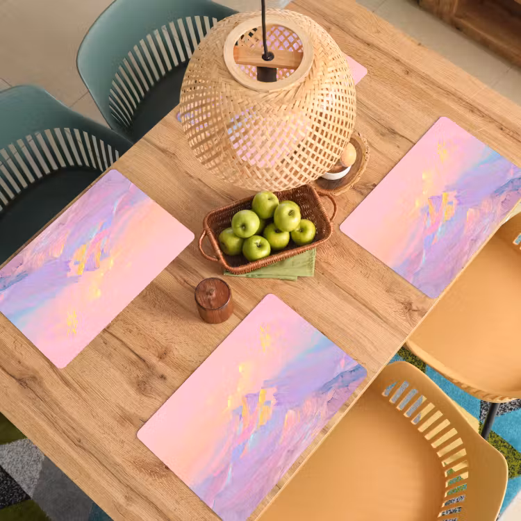 Placemat vinyl - Bergtoppen - Wolken - Dromerig — 3