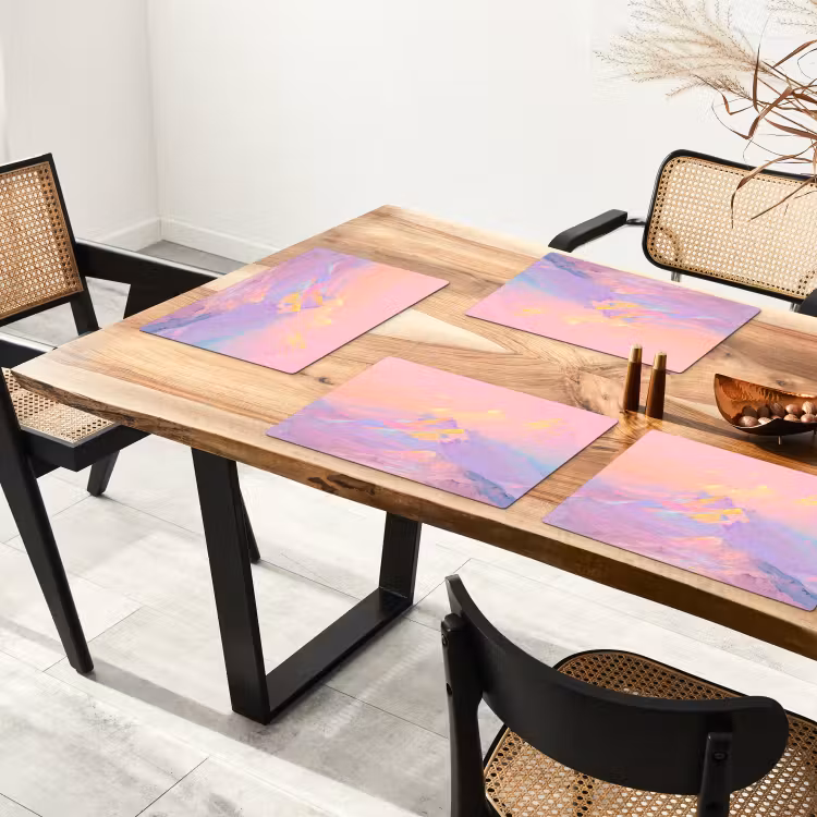 Placemat vinyl - Bergtoppen - Wolken - Dromerig — 4