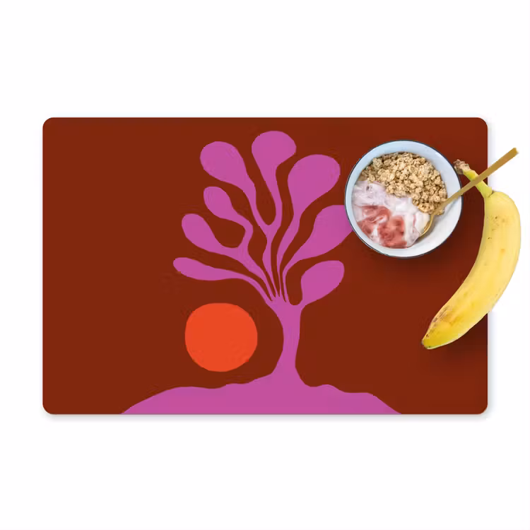 Placemat vinyl - Boom - Paars - Cirkel - Vloeiend — 1