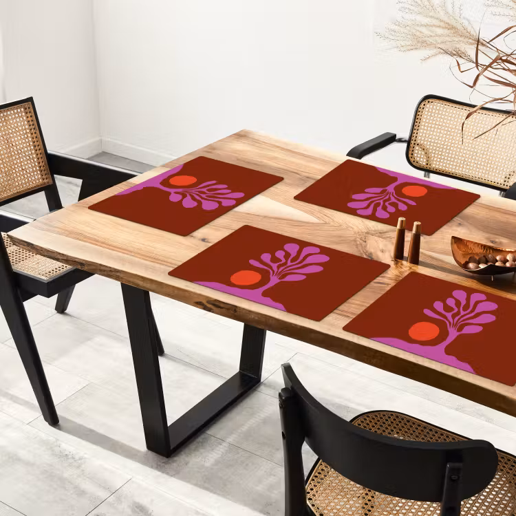 Placemat vinyl - Boom - Paars - Cirkel - Vloeiend — 4