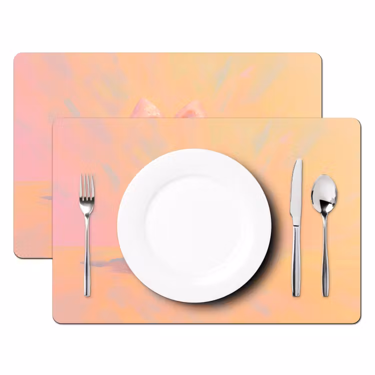 Placemat vinyl - Croissant - Strik - Roze — 2
