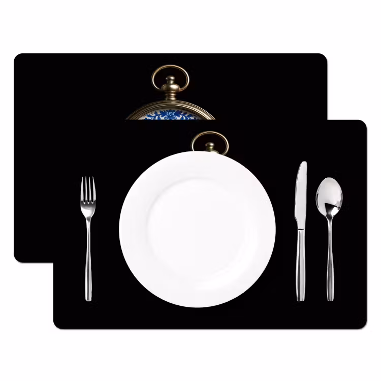 Placemat vinyl - Kompas - Delfts blauw - Zwart — 2