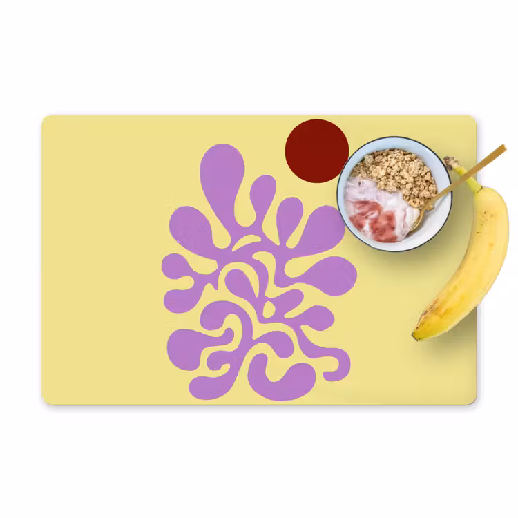 Placemat vinyl - Koraal - Cirkel - Abstract - Geel — 1