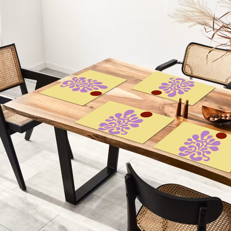Placemat vinyl - Koraal - Cirkel - Abstract - Geel — 4