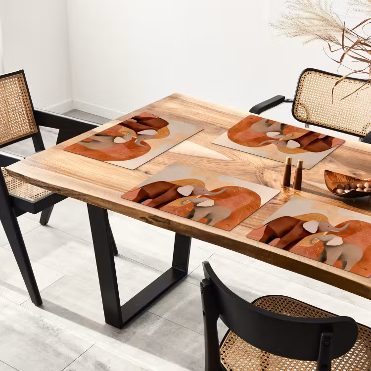 Placemat vinyl - Olifanten - Oranje - Abstract — 4