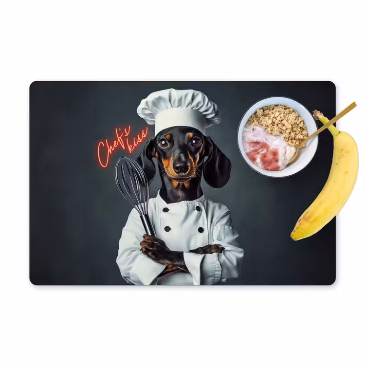 Placemat vinyl - Quote - Neon - Hond - Kokskleding — 1