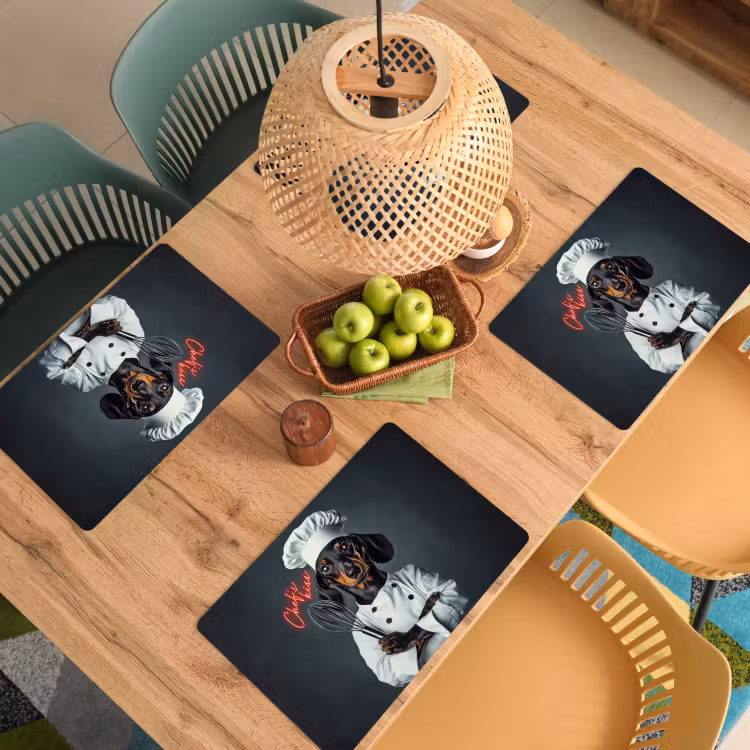 Placemat vinyl - Quote - Neon - Hond - Kokskleding — 3