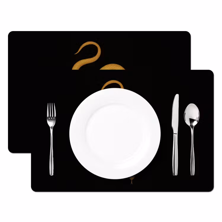Placemat vinyl - Slang - Minimalistisch - Goud — 2