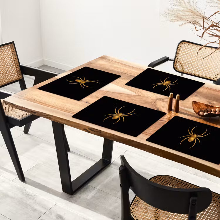 Placemat vinyl - Spin - Goud - Minimalistisch - Poten — 4