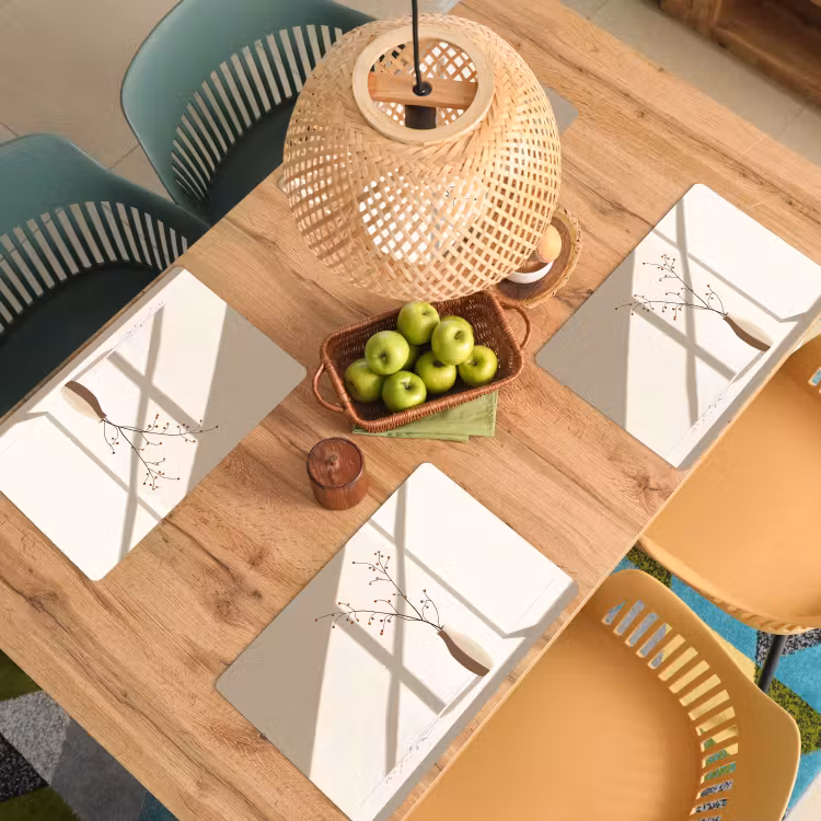Placemat vinyl - Vaas - Takken - Bessen - Minimalistisch — 3