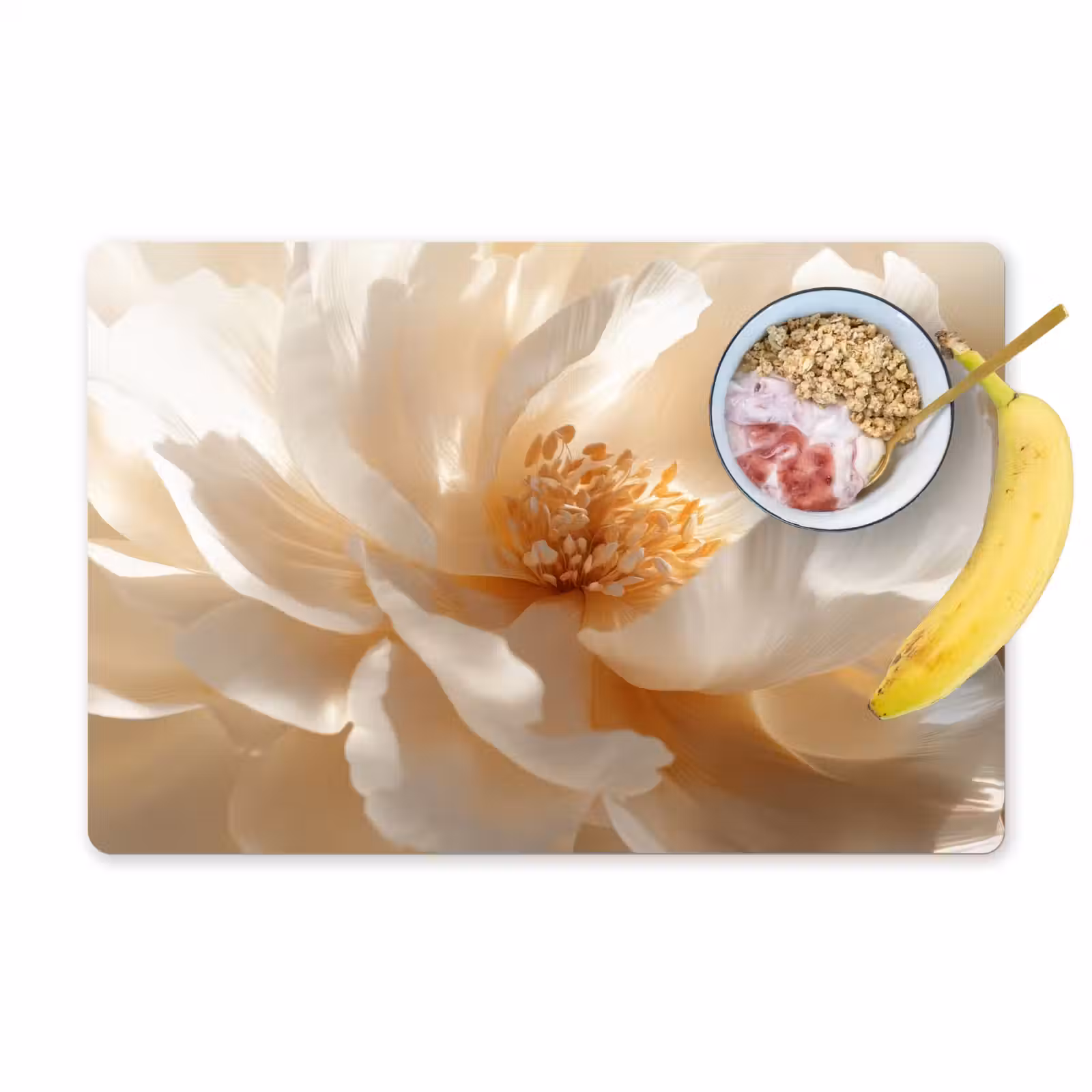 Placemat vinyl - Close up - Pioenroos - Wit — 1