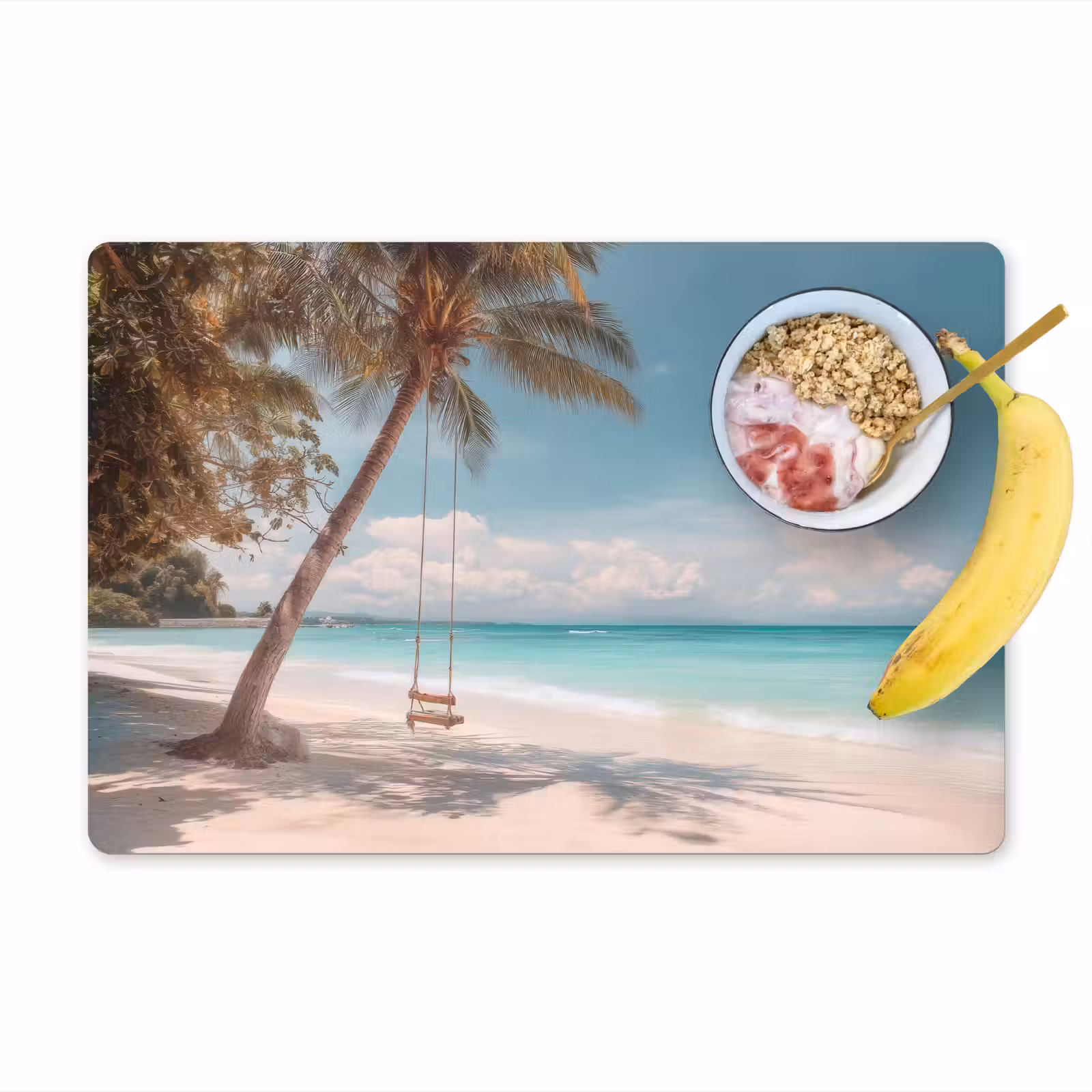Placemat vinyl - Palmboom - Schommel - Strand - Lucht — 1