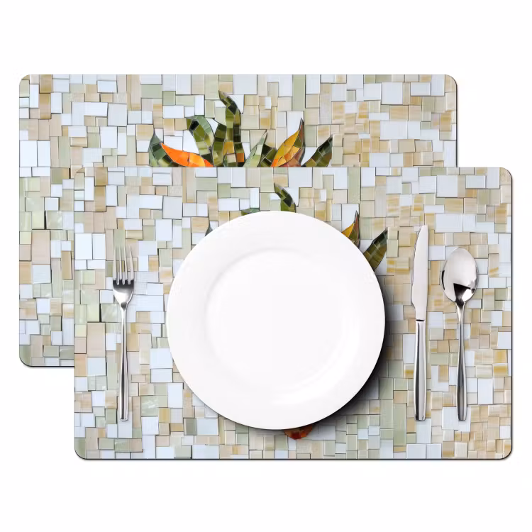 Placemat vinyl - Aardbei - Rood - Mozaïek - Fruit — 2