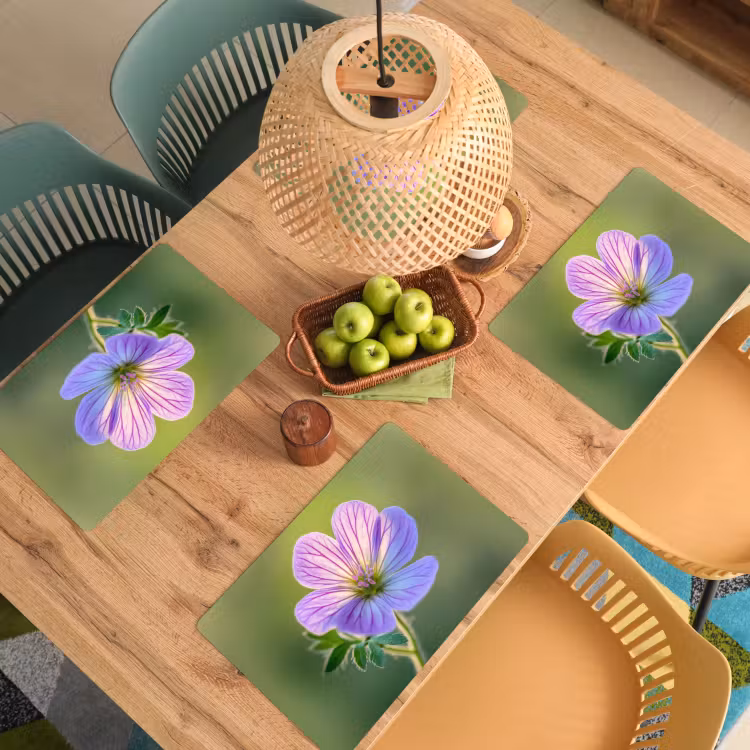 Placemat vinyl - Bloem - Close up - Paars — 3