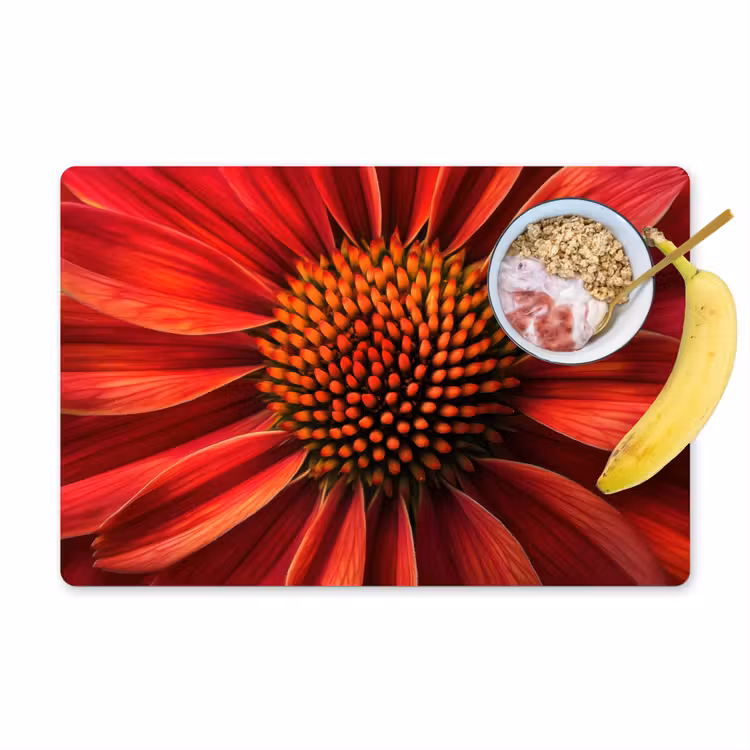 Placemat vinyl - Close up - Bloem- Rood — 1
