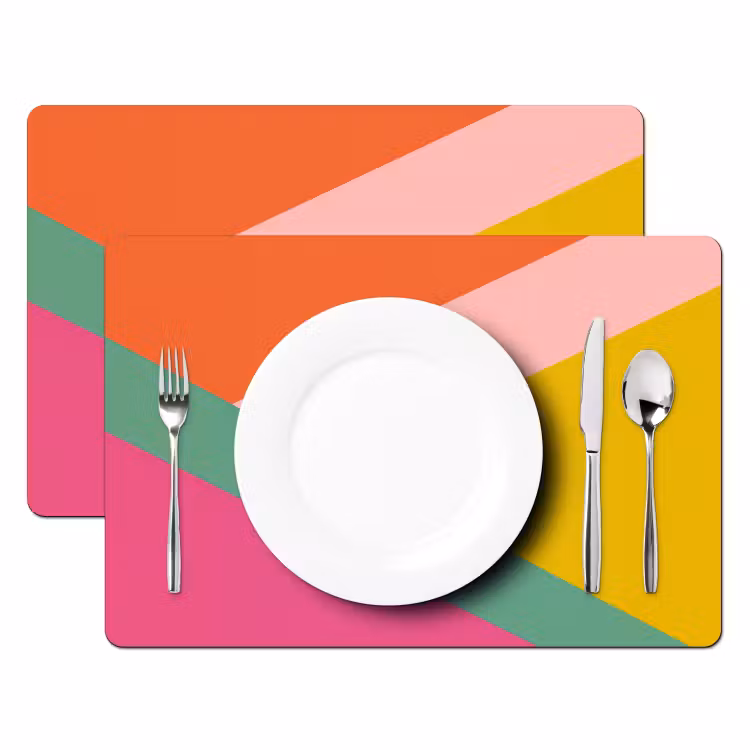 Placemat vinyl - Driehoeken - Kleurrijk - Abstract — 2