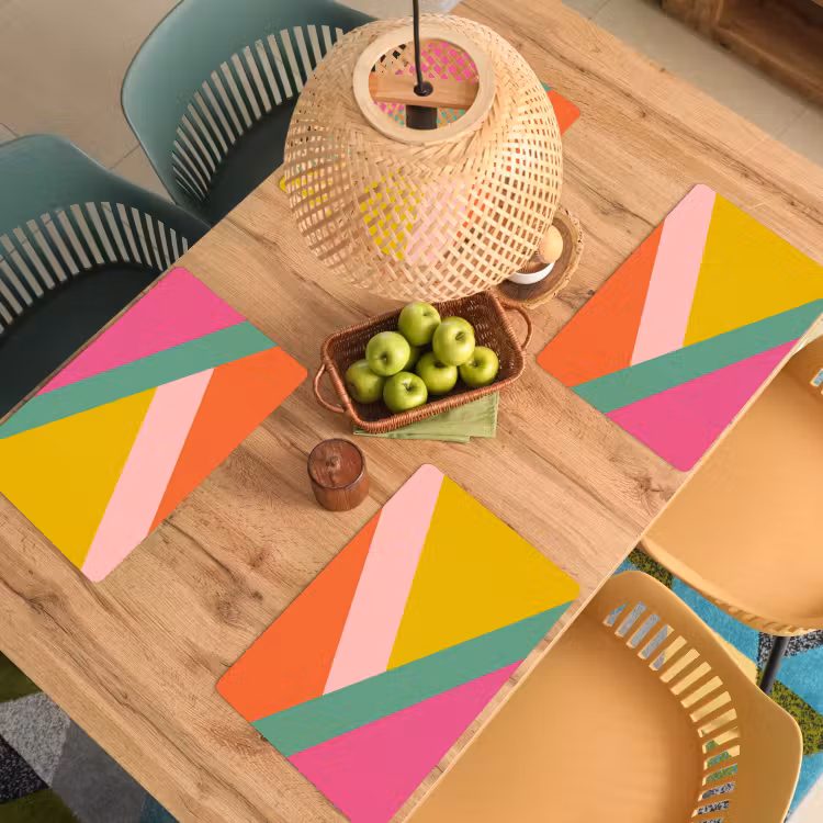 Placemat vinyl - Driehoeken - Kleurrijk - Abstract — 3