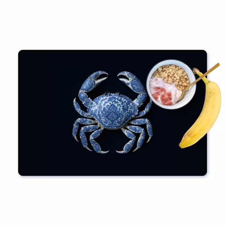 Placemat vinyl - Krab - Delfts blauw - Dieren — 1