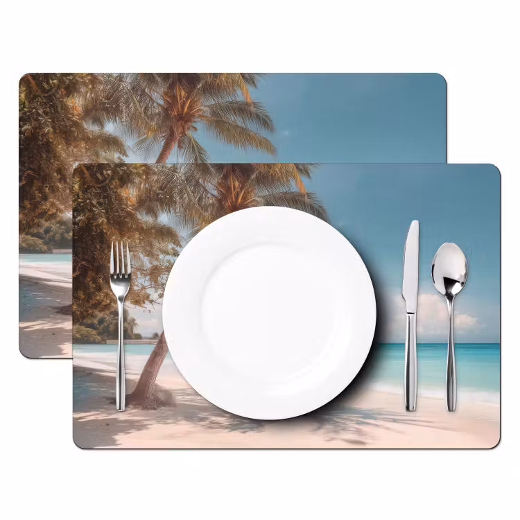 Placemat vinyl - Palmboom - Schommel - Strand - Lucht — 2