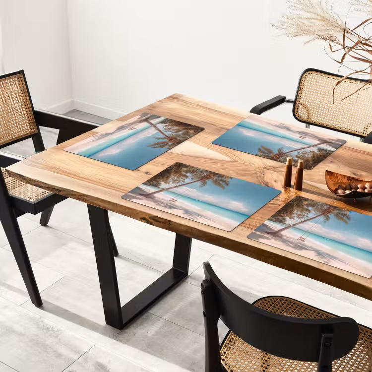 Placemat vinyl - Palmboom - Schommel - Strand - Lucht — 4