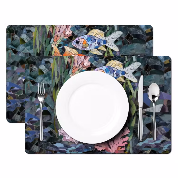 Placemat vinyl - Vissen - Koraal - Zee - Mozaïek — 2