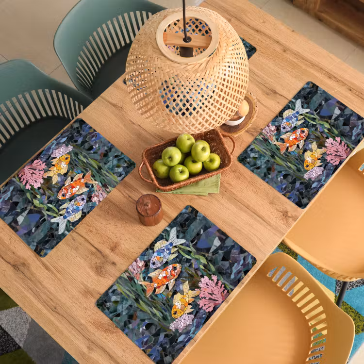 Placemat vinyl - Vissen - Koraal - Zee - Mozaïek — 3
