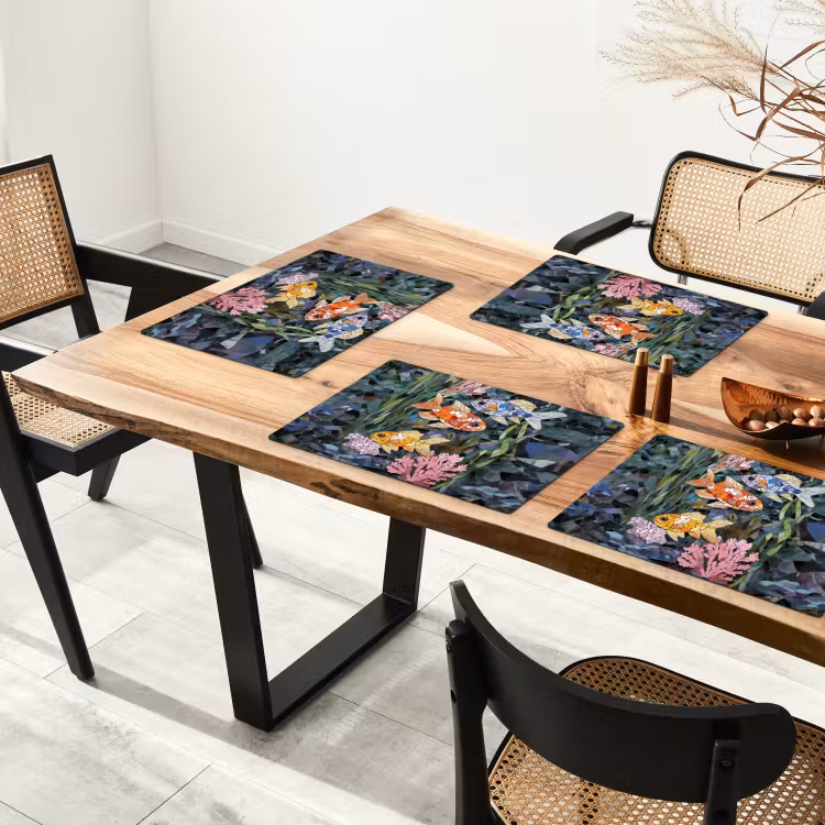 Placemat vinyl - Vissen - Koraal - Zee - Mozaïek — 4