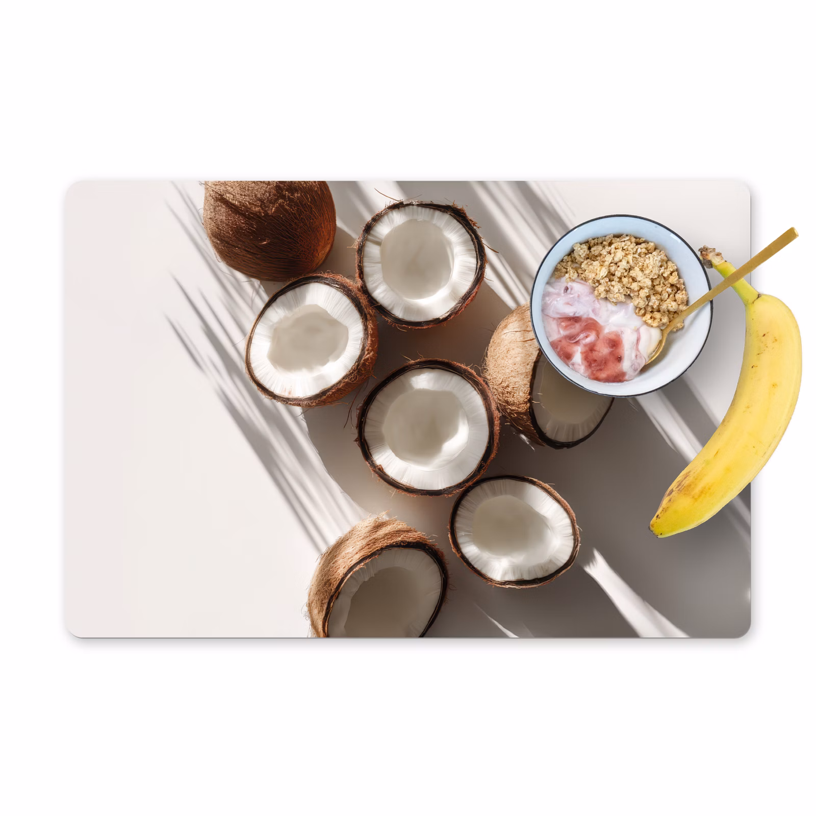 Placemat vinyl - Kokosnoten - Bruin - Shaduw — 1
