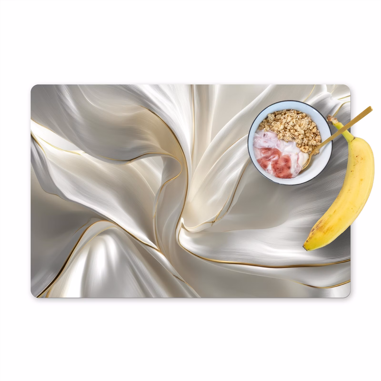 Placemat vinyl - Stof - Plooien - Goud — 1