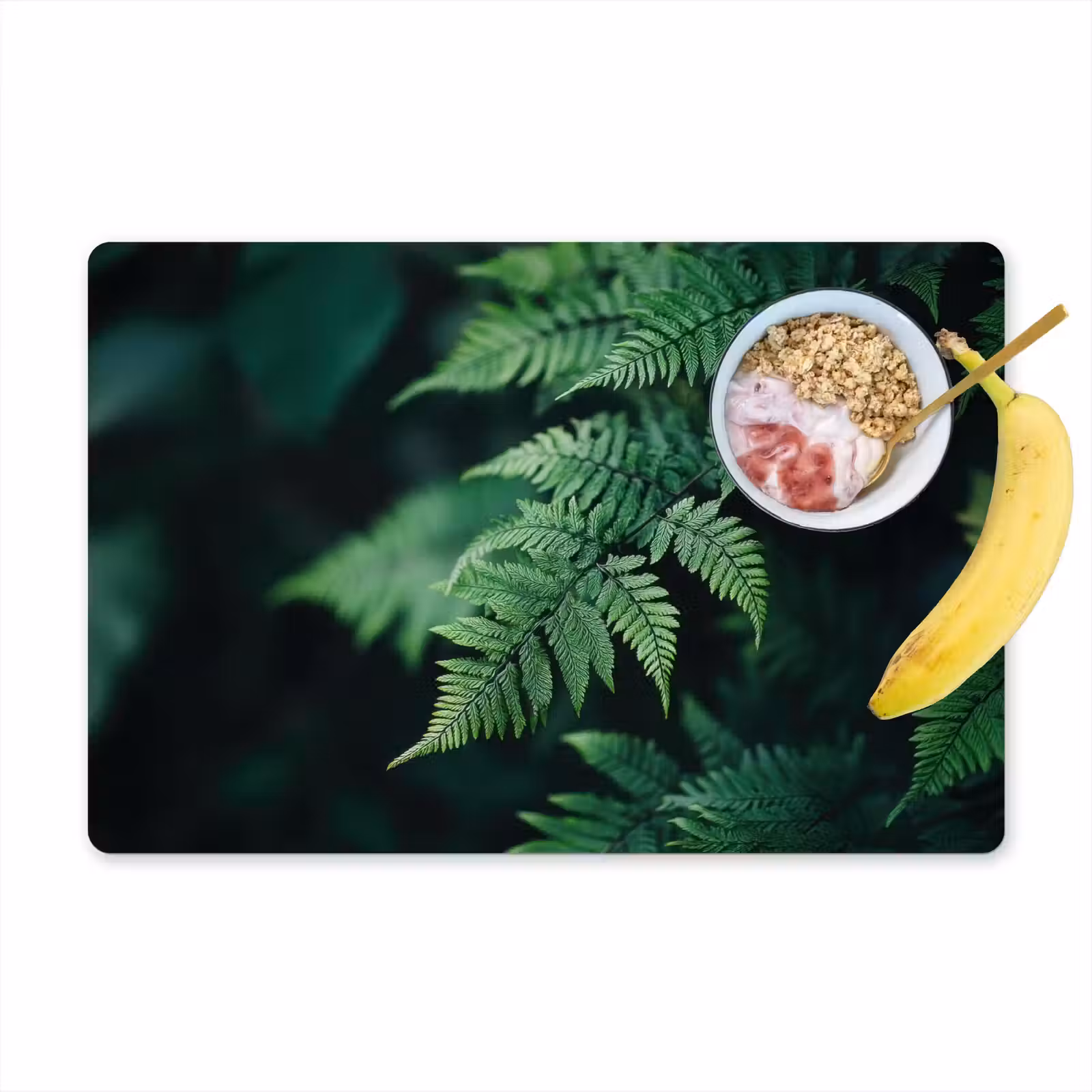 Placemat vinyl - Varenblad - Groen - Structuur - Wazig — 1