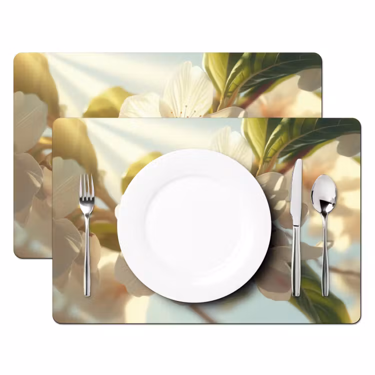 Placemat vinyl - Bloesems - Zonlicht - Quote - Wit — 2