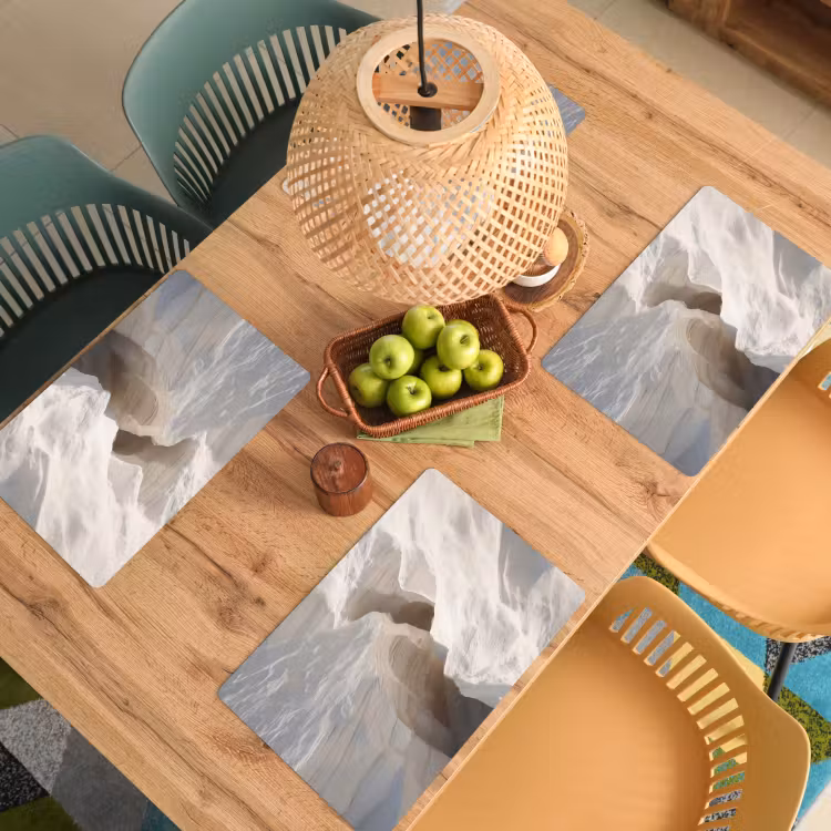 Placemat vinyl - Kloof - Wit - Sneeuw — 3