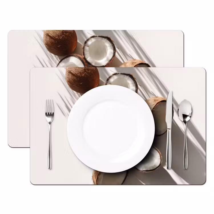 Placemat vinyl - Kokosnoten - Bruin - Shaduw — 2