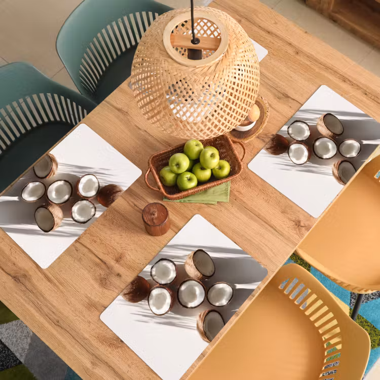 Placemat vinyl - Kokosnoten - Bruin - Shaduw — 3