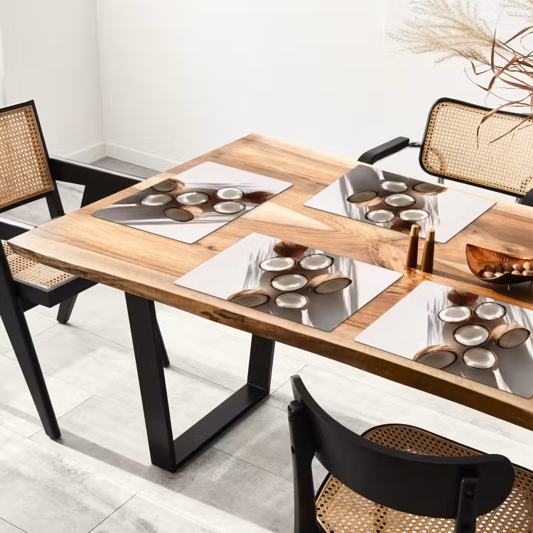 Placemat vinyl - Kokosnoten - Bruin - Shaduw — 4