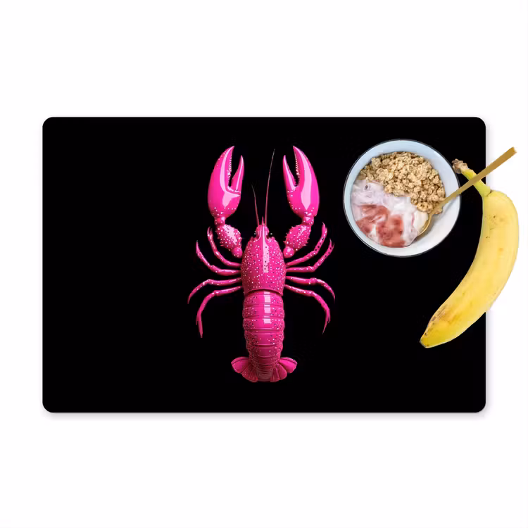 Placemat vinyl - Kreeft - Felroze - Stippen - Opvallend — 1