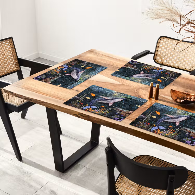 Placemat vinyl - Mozaïek - Walvis - Koraal - Water — 4