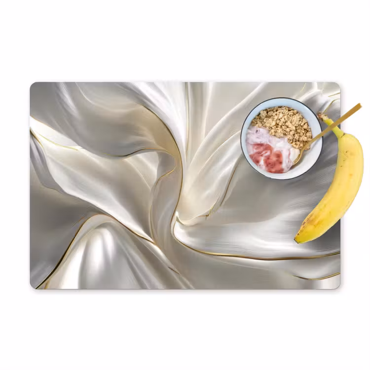 Placemat vinyl - Stof - Plooien - Goud — 1