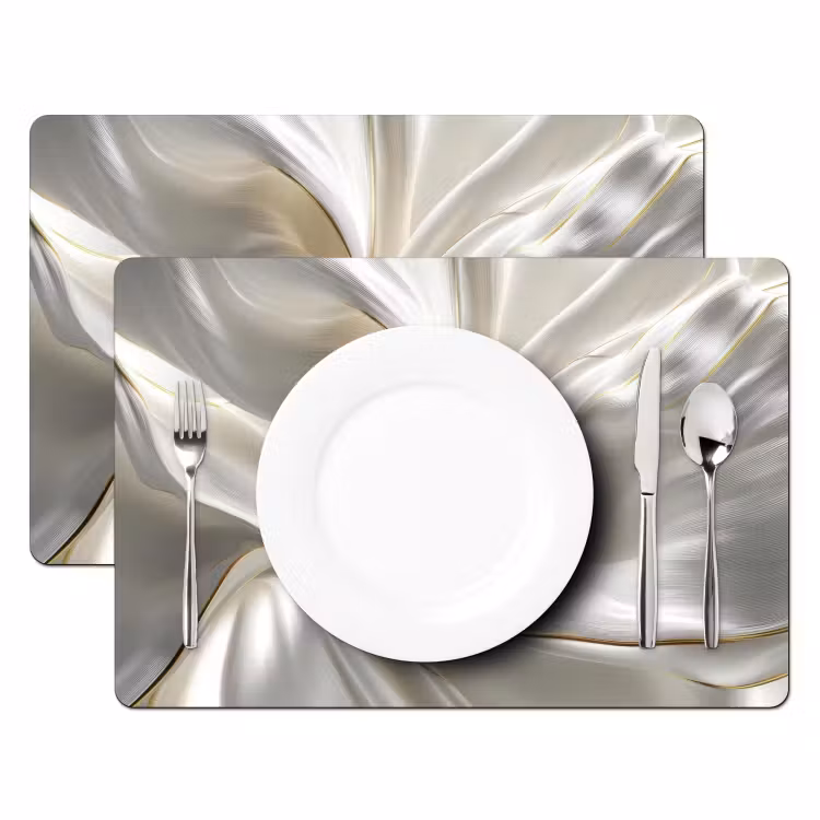Placemat vinyl - Stof - Plooien - Goud — 2