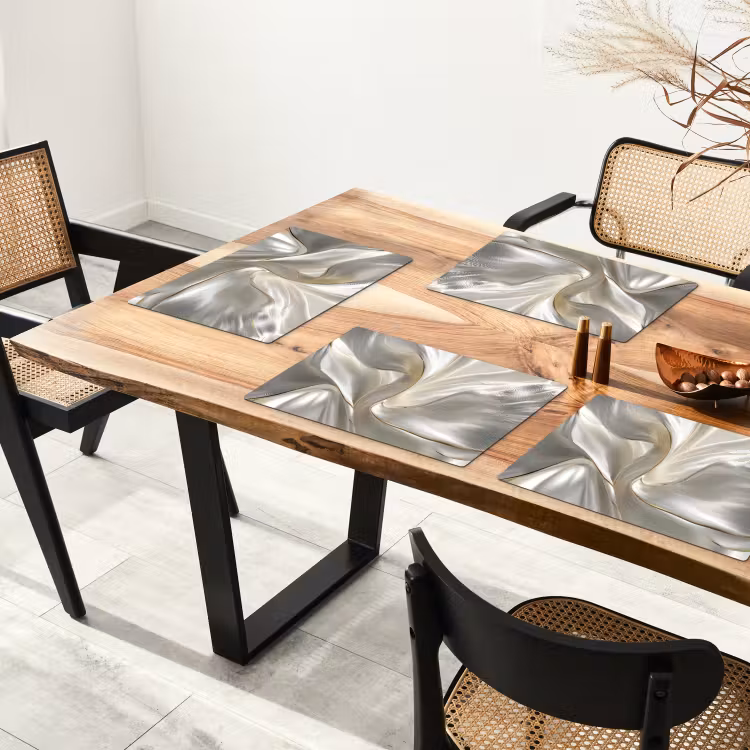 Placemat vinyl - Stof - Plooien - Goud — 4