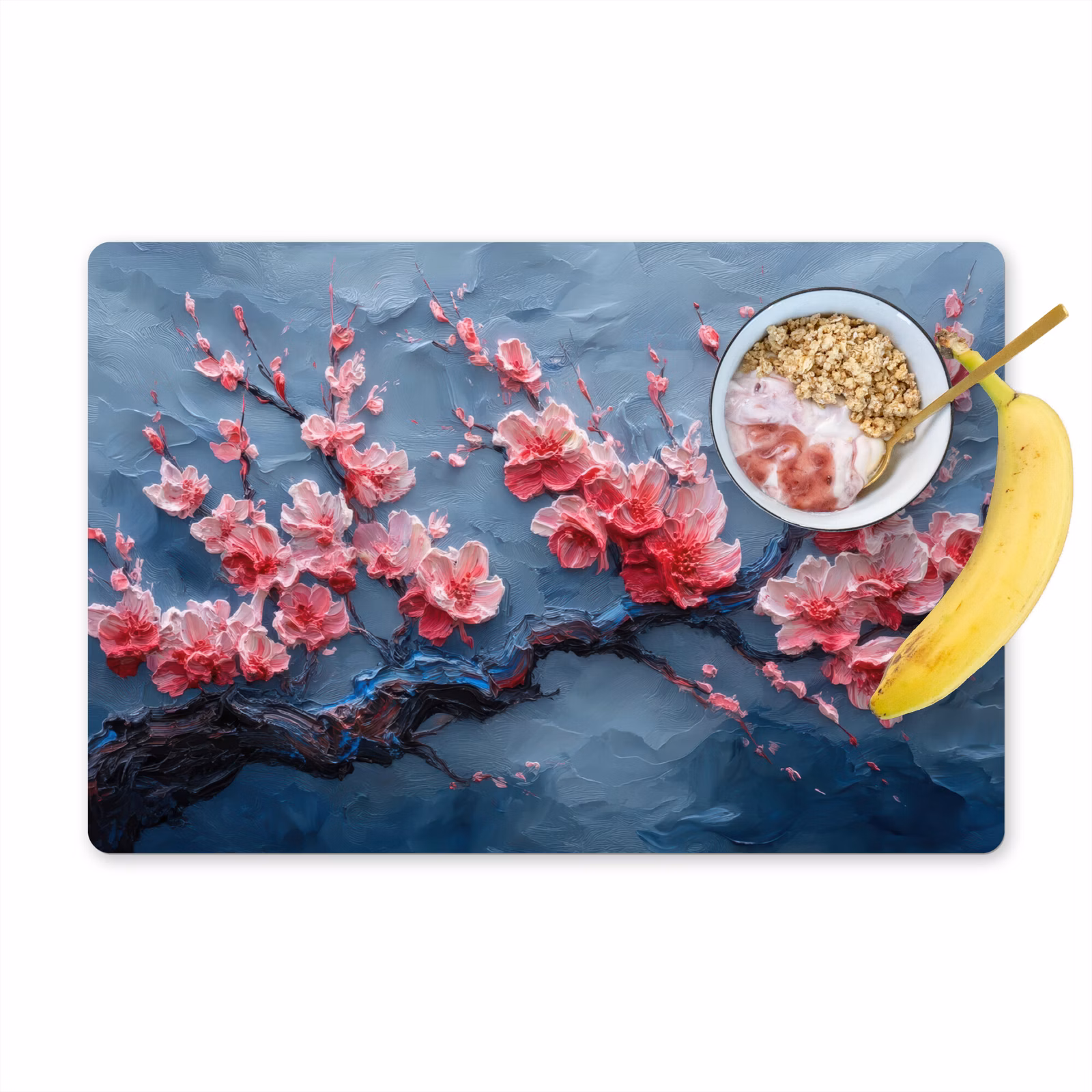 Placemat vinyl - Bloesem - Bloem - Roze - Tak — 1