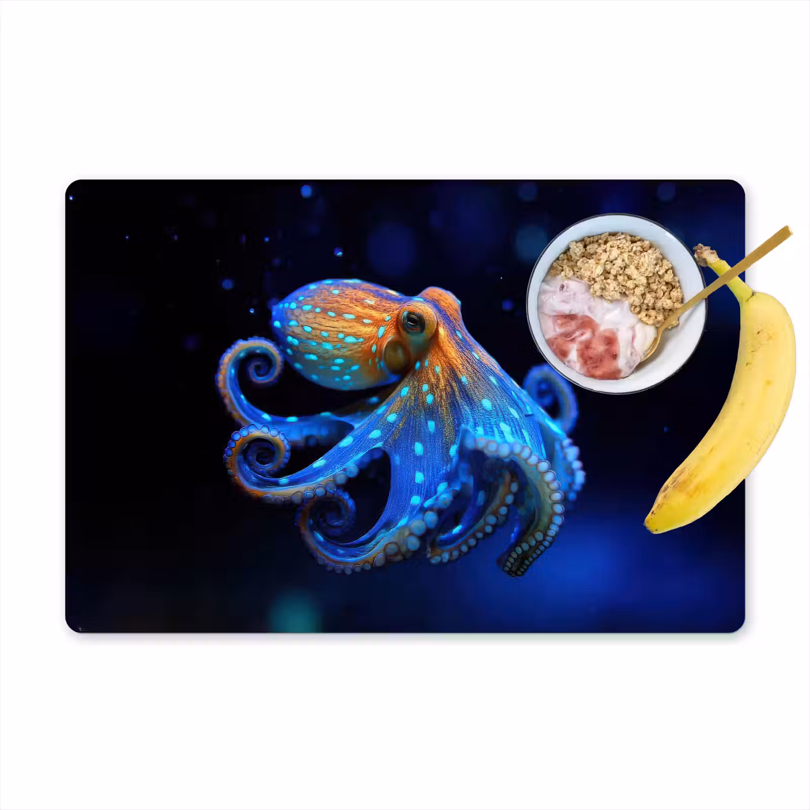 Placemat vinyl - Octopus - Stippen - Blauw - Zee — 1