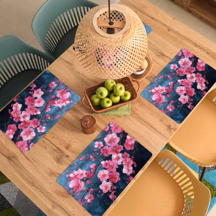 Placemat vinyl - Bloem - Bloesems - Roze - Abstract — 3