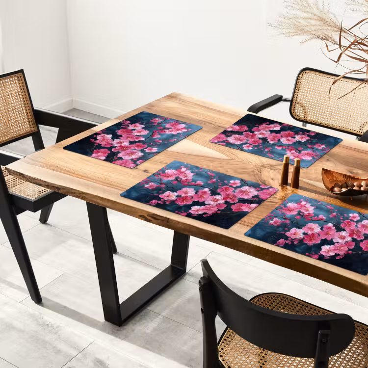 Placemat vinyl - Bloem - Bloesems - Roze - Abstract — 4