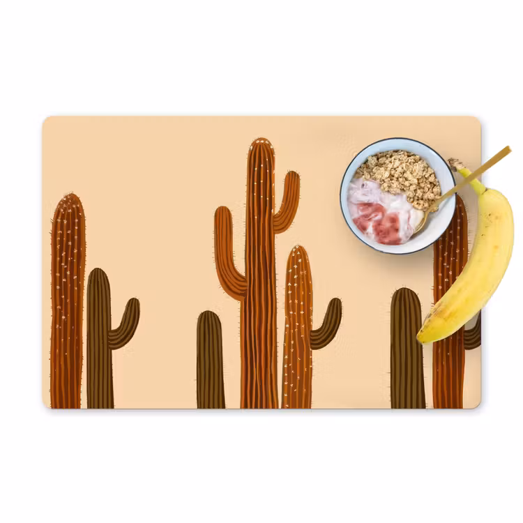 Placemat vinyl - Cactus - Woestijn - Zand - Bruin — 1