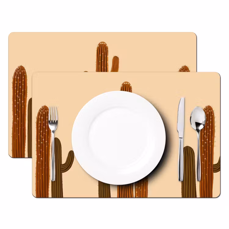 Placemat vinyl - Cactus - Woestijn - Zand - Bruin — 2