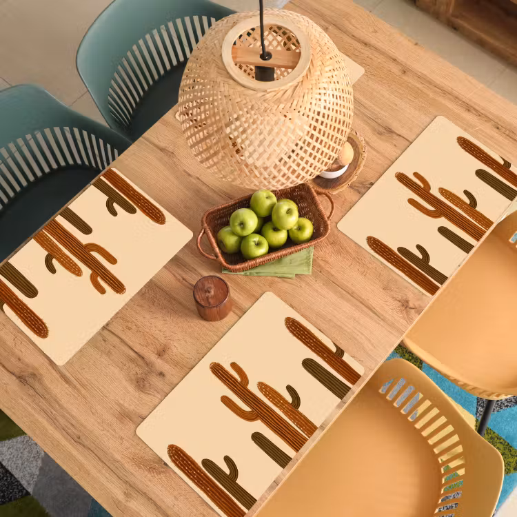 Placemat vinyl - Cactus - Woestijn - Zand - Bruin — 3