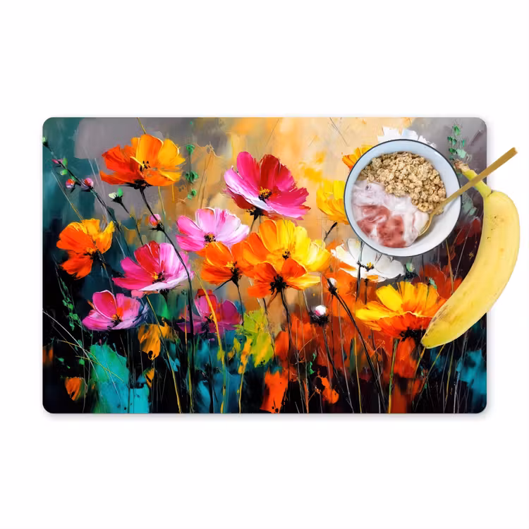 Placemat vinyl - Felgekleurd - Bloemblaadjes - Abstract — 1