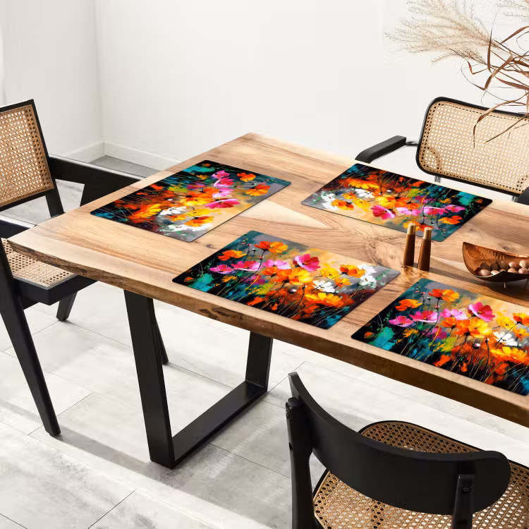 Placemat vinyl - Felgekleurd - Bloemblaadjes - Abstract — 4