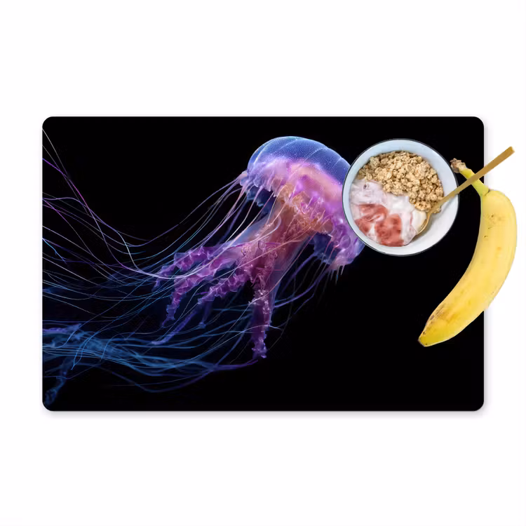 Placemat vinyl - Kwal - Doorzichtig - Roze - Tentakels — 1